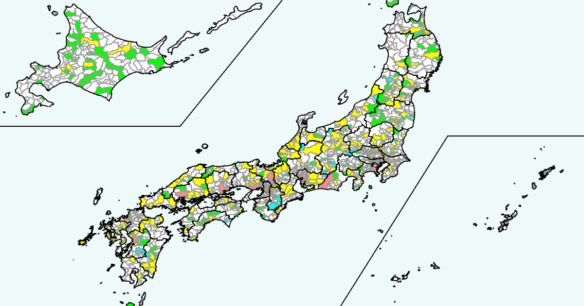 市町村麻雀に登場する市町村